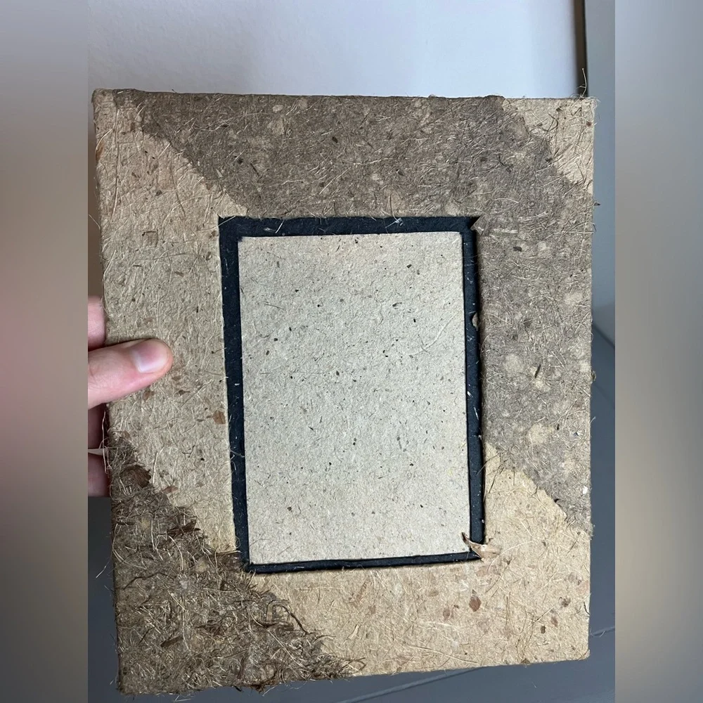 Handmade Natural Fiber Paper Table Top Photo Frame Mixed Media Paper EcoFriendly